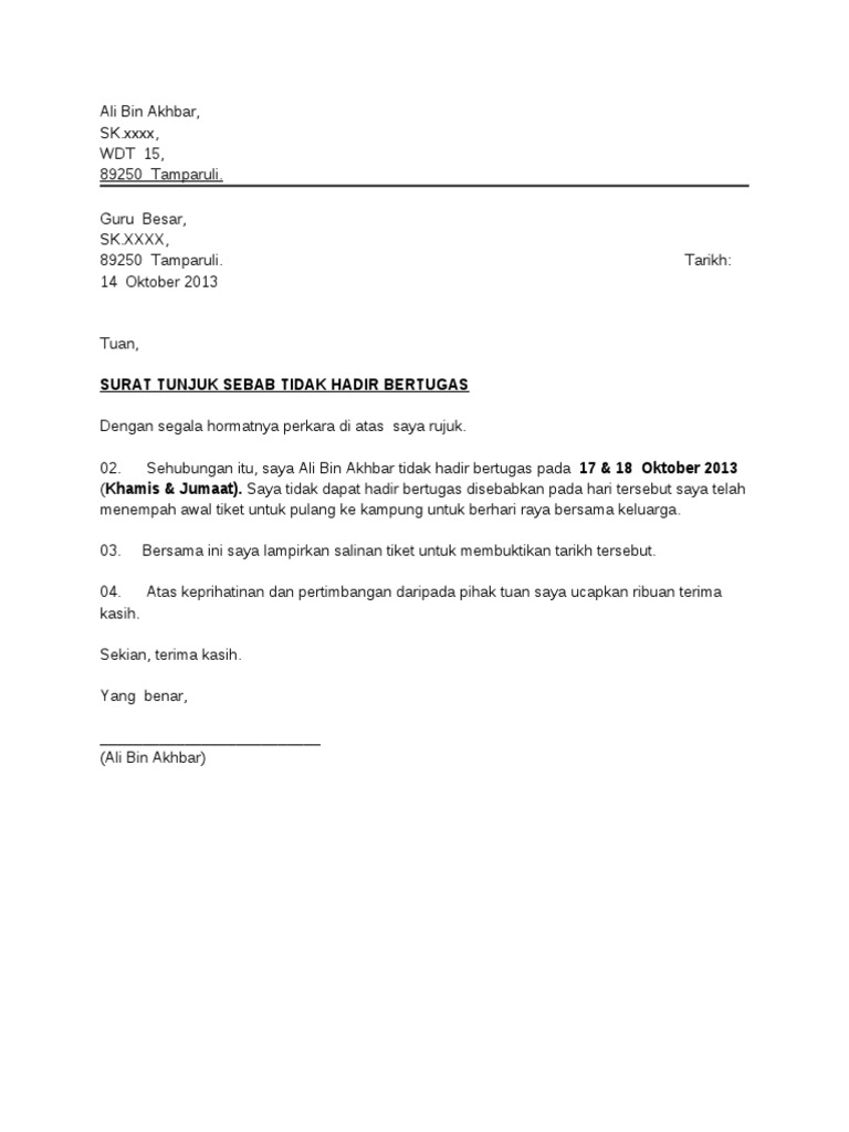 Cara Tulis Surat Tunjuk Sebab
