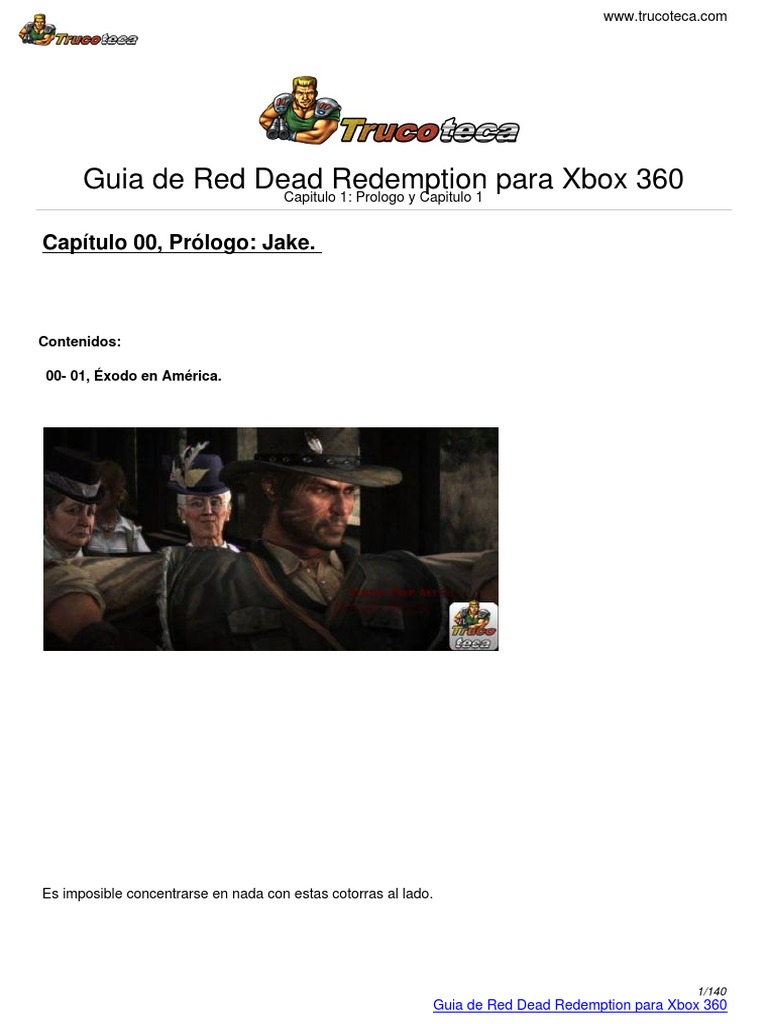 Privilegio Otoño Arte Guia Trucoteca Red Dead Redemption Xbox 360 | PDF | Ocio