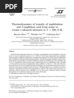 Thermodynamics of Transfer of Naphthalene and 2-Naphthoic Acid From Water To (Water + Ethanol) Mixtures at T 298:15 K