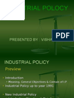 Industrial Polocy: Presented By: Vishal Jivani