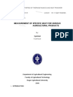 Measurement of Specific Heat For Various Agricultural Products