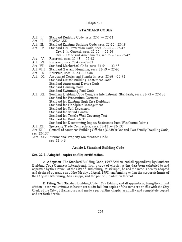 Hattiesburg Code of Ordinances Standard Codes Building Code License