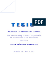 Tesis Velocidad y Comrensión Lectora