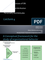 Lecture 4-Perception & Attribution, Personality & Attitudes