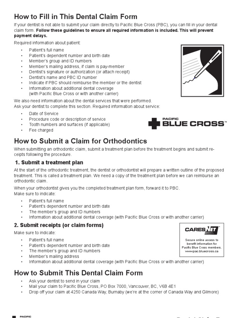 How To Fill in This Dental Claim Form PDF Orthodontics Dentist