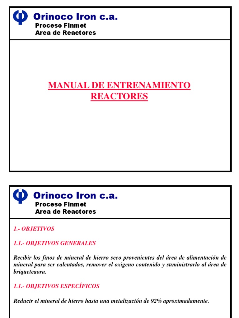 PRESENTACION Reactores Finmet | PDF | Hierro | Motor a reacción