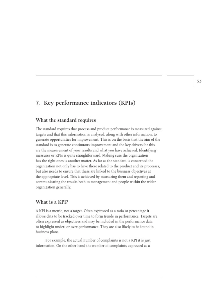 KPI - Creating A Process Based Manage | PDF | Performance Indicator ...