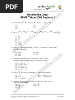 Matematika Dasar SPMB 2006