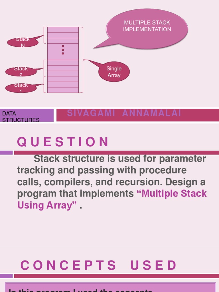 Multiple Stack | PDF | Algorithms And Data Structures | Computer ...
