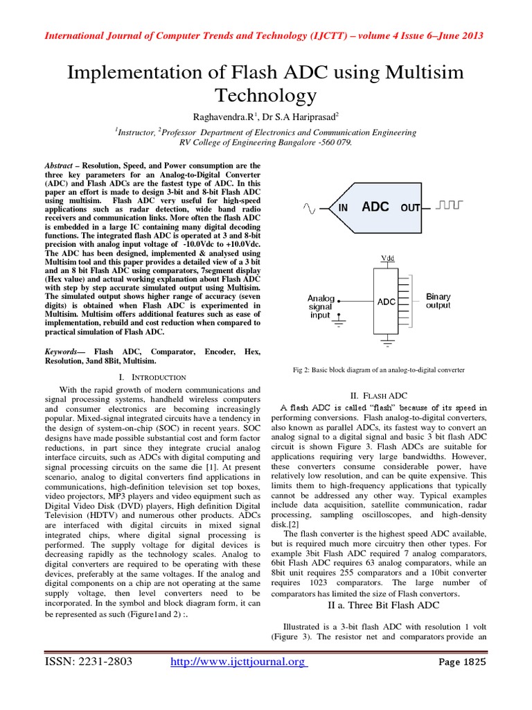 Implementation of Flash ADC using Multisim Technology Analog To