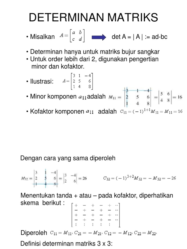 Determinan dan Kofaktor Matriks 2x2 | PDF