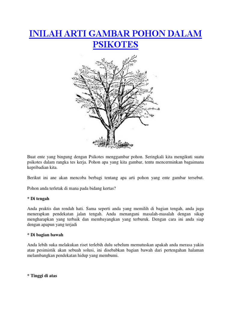 Tips Menggambar Pohon Psikotes | PDF