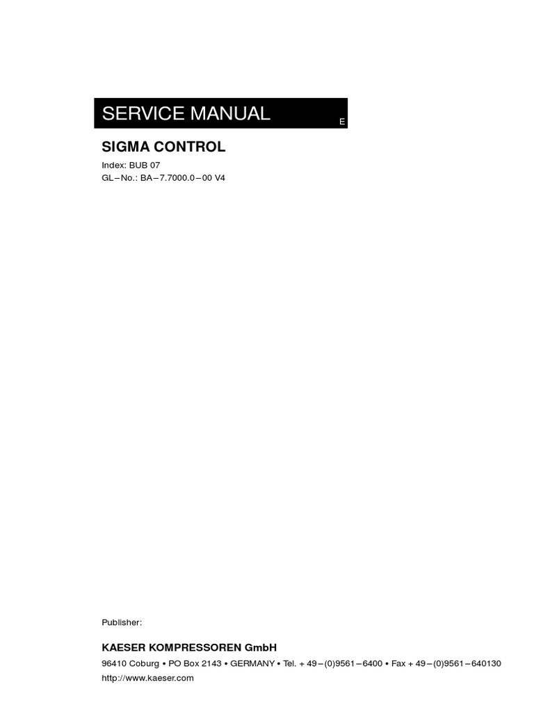 Kaeser Sigma Control Basic Service Manual