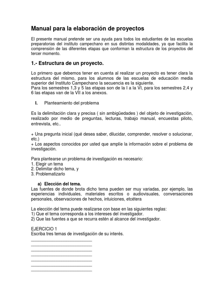 Manual para La Elaboracion de Proyectos | PDF | Muestreo (Estadísticas ...