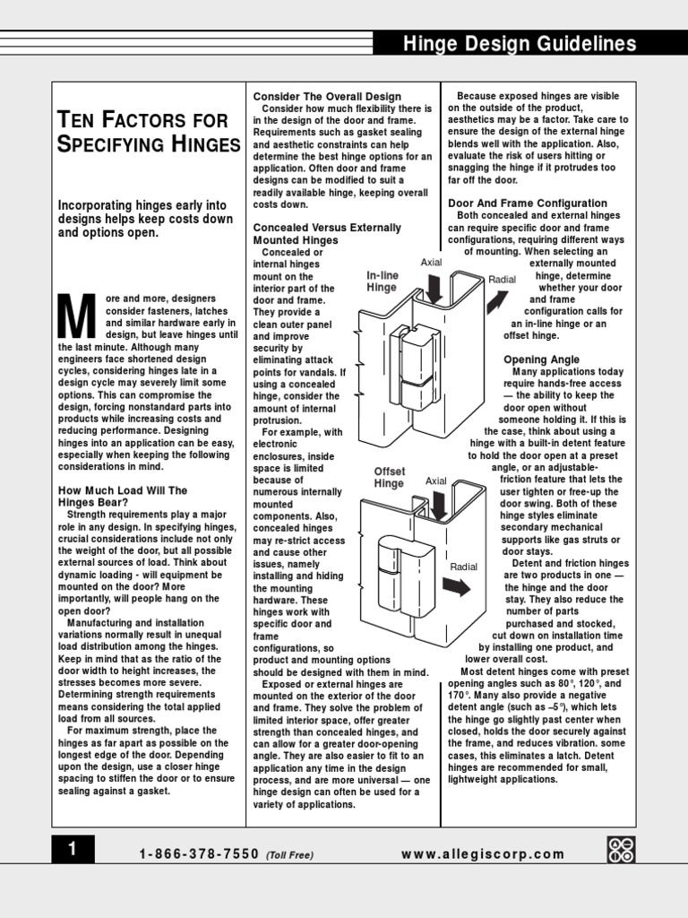 Hinge Design Guide PDF Door Center Of Mass