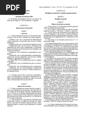 Lei 83 C 2013 Orcamento Do Estado Para 2014 Ministerio