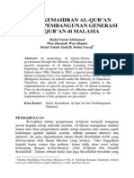 Kelas Kemahiran Al-Qur'an Ke Arah Pembangunan Generasi Al-Quran Di Malaysia