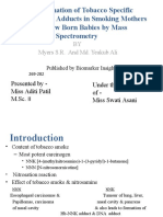 Determination of Tobacco Specific Haemoglobin Adducts in Smoking Mothers and New Born Babies by Mass Spectrometry