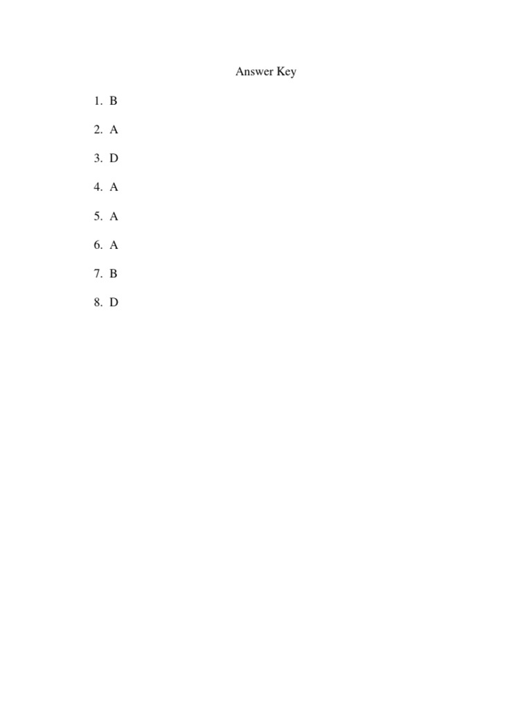 Answer Key | PDF