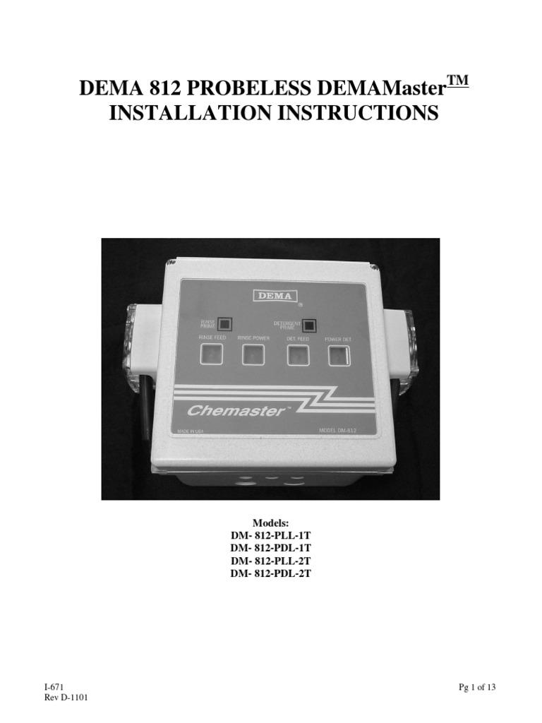 Dem a Master | Pump | Electrical Wiring