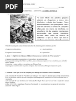 Prova 9º Ano I Guerra