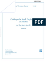 Challenges For Youth Employment in Pakistan: Policy Research Working Paper 5544
