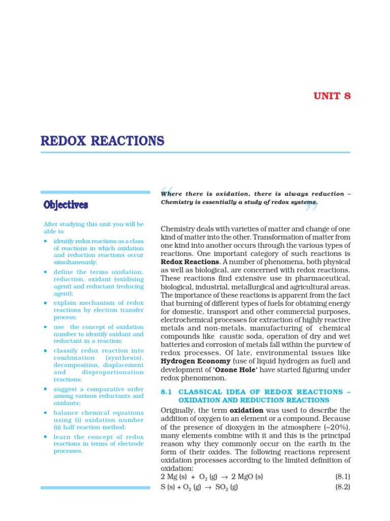Understanding Redox Reactions | PDF | Redox | Chemical Reactions