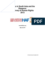 Hindus in South Asia & The Diaspora: A Survey of Human Rights, 2013