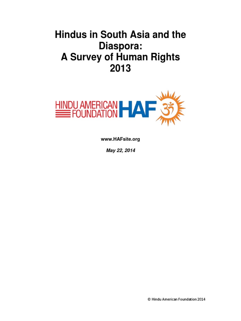 Hindus in South Asia and The Diaspora A Survey of Human Rights, 2013 PDF Hindu Freedom Of Religion image