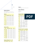 Apparel Size Charts