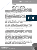 Comunicado Emape Sobre Proyecto Costa Verde - San Isidro