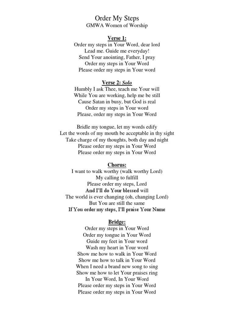 Order My Steps Lyrics Song Structure 7 steps to revival (rev alex james). order my steps lyrics song structure