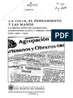Machuca Castillo - La Tinta, El Pensamiento y Las Manos. La Prensa Popular Anarquista, Anarcosindicalista y Obrera-sindical en Lima 1900-1930 (Indice)