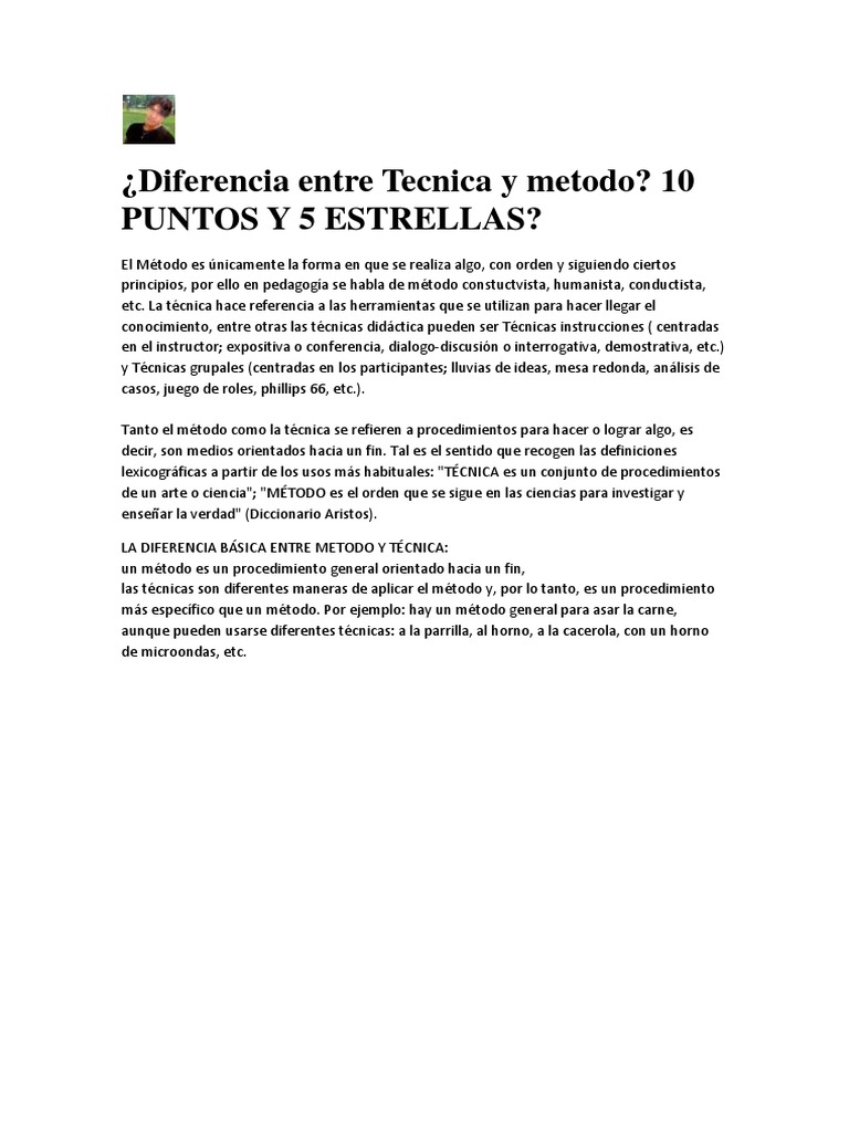 Diferencia Entre Tecnica y Metodo Método científico