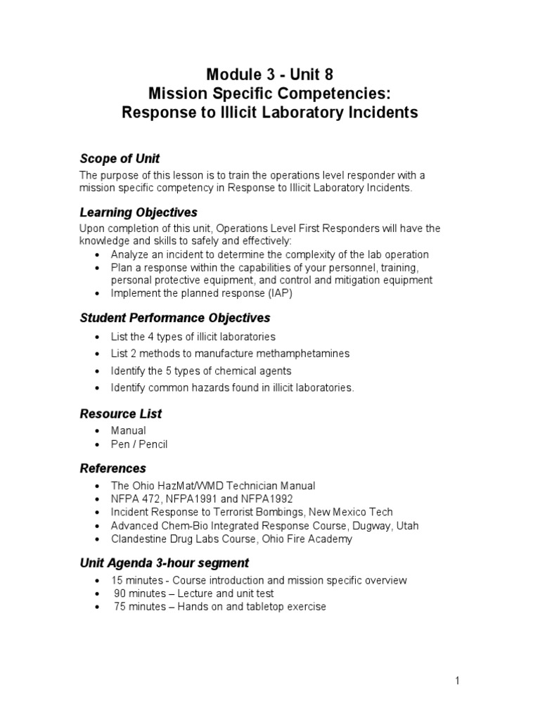 Responding to Illicit Lab Incidents | PDF | Virus | Personal Protective ...