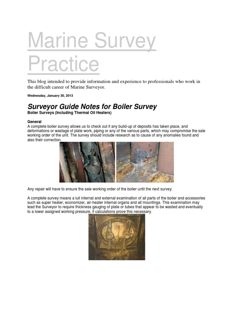 Marine Survey Practice Boiler Surveying