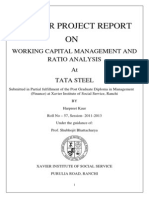 130342069 a Project Report on Working Capital Analysis of Tata Steel