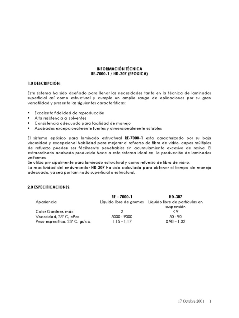 Technical specifications and application instructions for epoxy resin