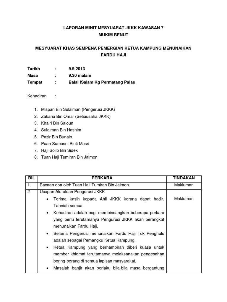 Contoh Surat Pelantikan Ajk Masjid