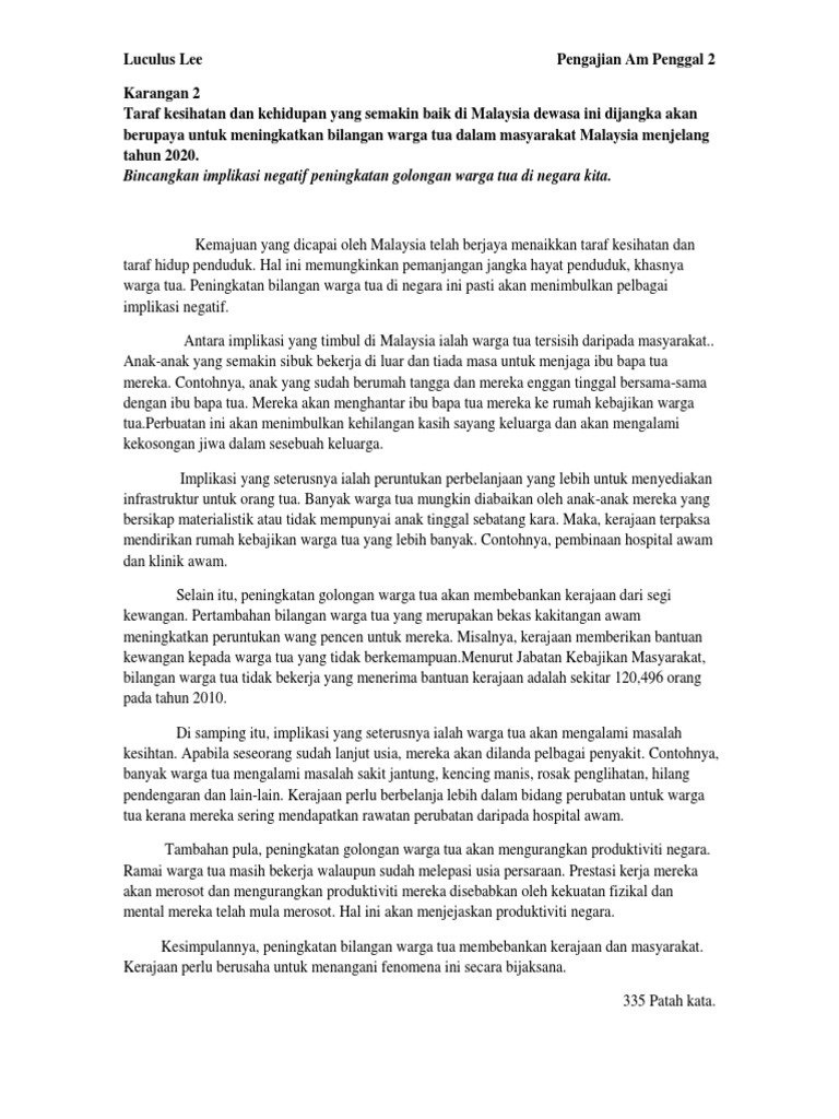 Warga Tua Implikasi Pdf