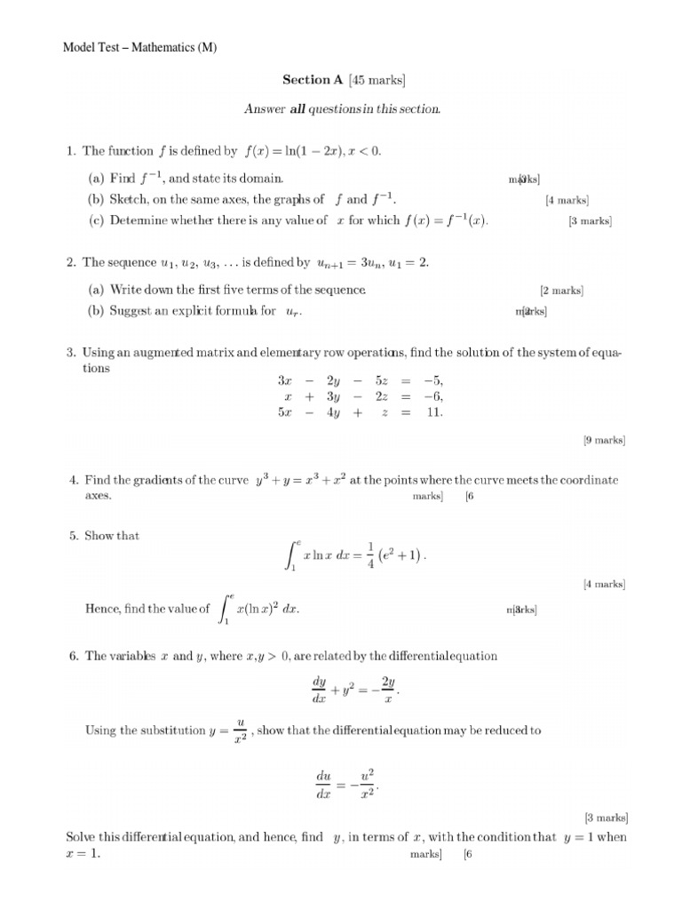 Math Model Test Prep | PDF