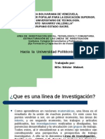 Estructuración de Las Lineas de Investigación Institutos, Colegios Universitarios y Politécnicos.