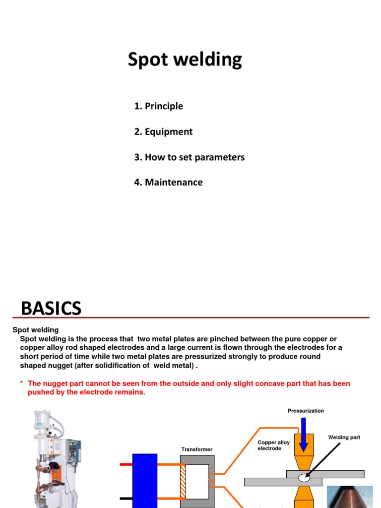 Spot Welding: 1. Principle 2. Equipment 3. How To Set Parameters 4 ...