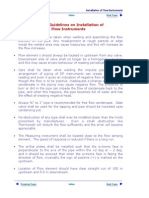 General Guidelines on Installation of Flow Instruments