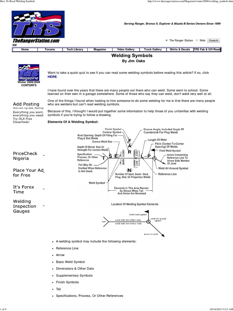 How To Read Welding Symbols1 Welding Triangle