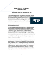 Jean-Christophe Angaut - Anarchisme Et Libéralisme: Une Démarcation