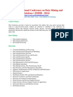 First International Conference On Data Mining and Database (DMDB - 2014)