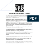 NUS Media Release - Commission of Audit A Body Blow For Students