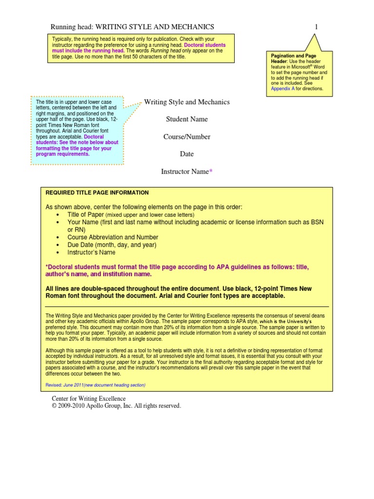 APA 6th Writing Style Sample Paper | PDF