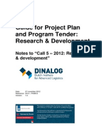 R&D Call 5 - Guide For Project Plan and Program Tender - Final Version 1.0